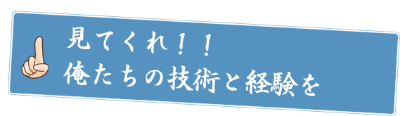 見てくれ！！俺たちの技術と経験を